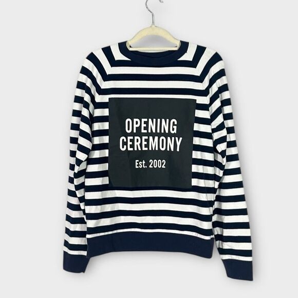 Opening Ceremony Pullover Sweatshirt Women's XS Navy Blue White Long Sleeve - Picture 3 of 10